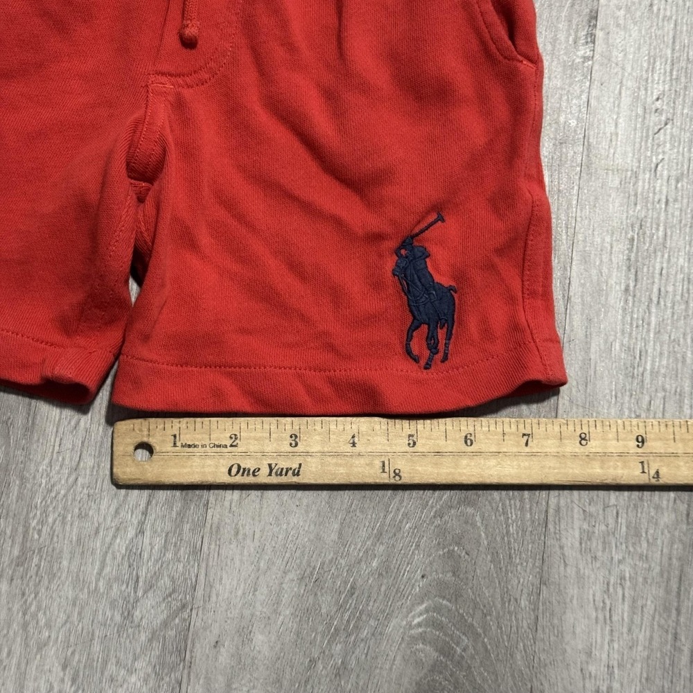 Polo Ralph Lauren Shorts Boys 4T Red Big Pony Sweat French Terry Elastic Waist - Picture 2 of 5